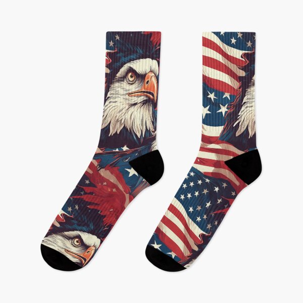 Item preview, Bald Eagles and American Flag Illustration designed and sold by aweartome.