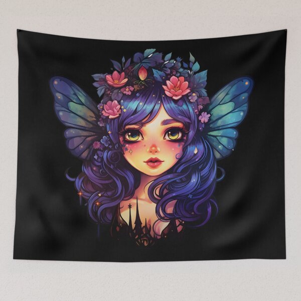 Item preview, Magical Fairy with Pink Flowers and Butterfly Wings designed and sold by 20th-eclipse.