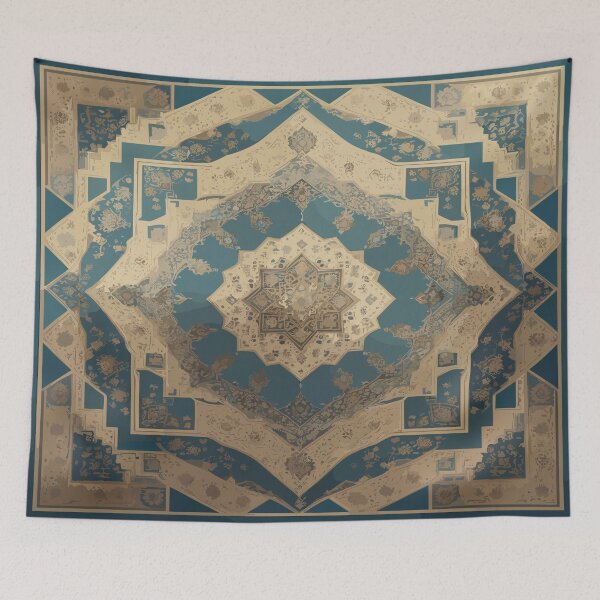 Item preview, Geometric Masterpiece: Vintage-style Persian Rug Inspired Digital Art designed and sold by AFUNARTZ.