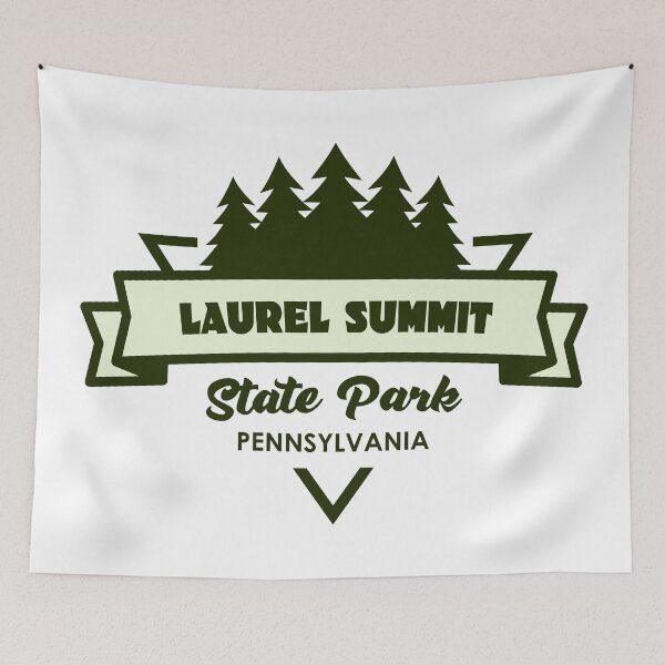 Item preview, Laurel Summit State Park Pennsylvania Trees And Ribbon designed and sold by bivenart.