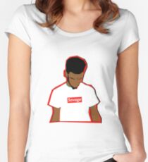 21 SAVAGE 3D VERSION Women's Fitted Scoop T-Shirt