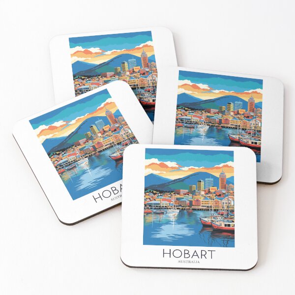 Item preview, A Pop Art Travel Print of Hobart - Australia designed and sold by StudioRedKoala.