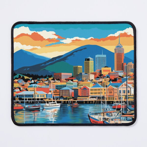 Item preview, A Pop Art Travel Print of Hobart - Australia designed and sold by StudioRedKoala.
