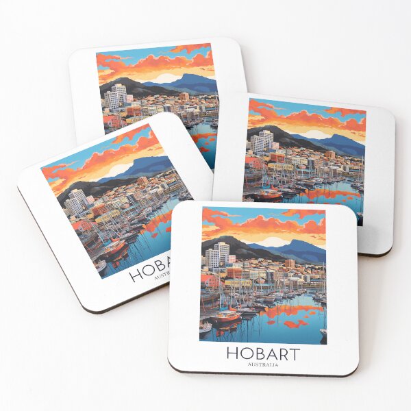 Item preview, A Pop Art Travel Print of Hobart - Australia designed and sold by StudioRedKoala.