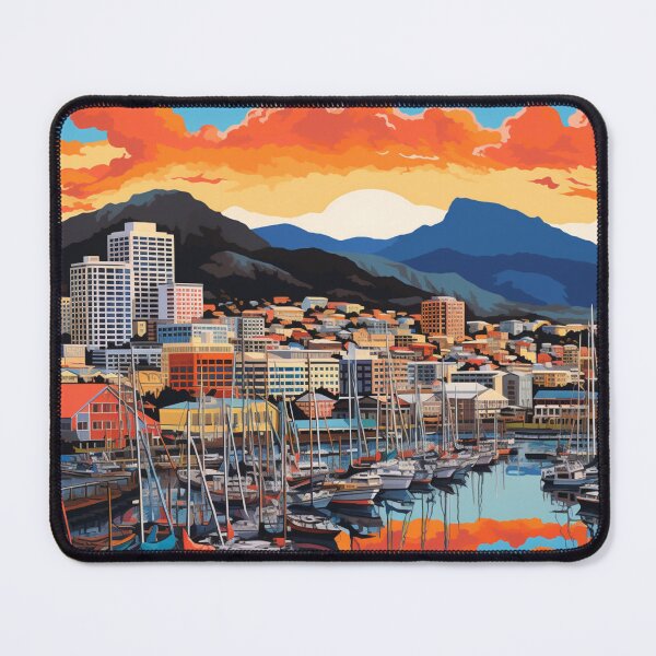 Item preview, A Pop Art Travel Print of Hobart - Australia designed and sold by StudioRedKoala.