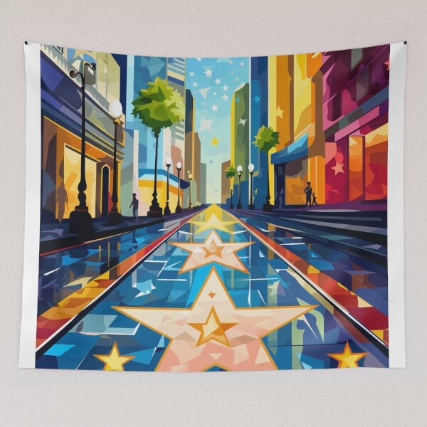 Item preview, A Pop Art Travel Print of the Walk of Fame in Los Angeles - California designed and sold by StudioRedKoala.