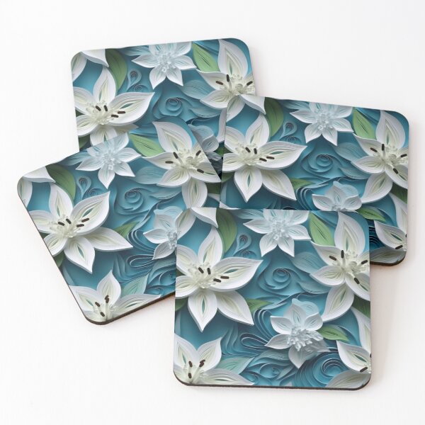 Item preview, Elegant Lilies: Paper Quilling Seamless Pattern designed and sold by EVA4designs.