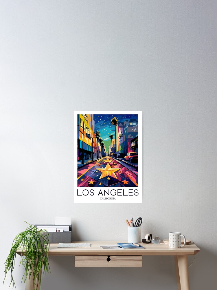 A Pop Art Travel Print of the Walk of Fame in Los Angeles