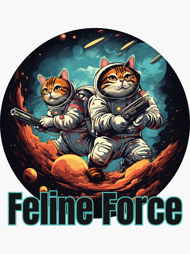 Vector cute cat in space. Cat astronaut in flat design. Funny