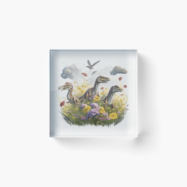 Item preview, Velociraptors in a Meadow designed and sold by HolidayBug.