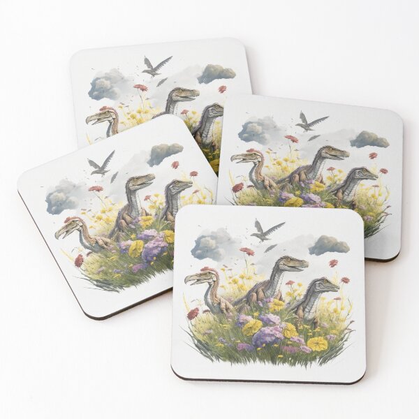Item preview, Velociraptors in a Meadow designed and sold by HolidayBug.