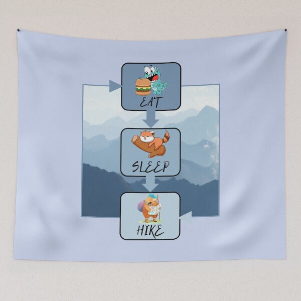 Item preview, Eat Sleep Hike Repeat Outdoor Hiking designed and sold by LOT7Clothing.