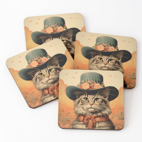 Item preview, Retro Vintage Cowboy Cat - Whiskered Wild West Adventure designed and sold by KittyStampedeCo.