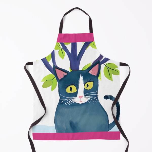 Item preview, Funny Cat with Big Yellow Eyes by a Tree with Green Leaves designed and sold by Swaggaville.