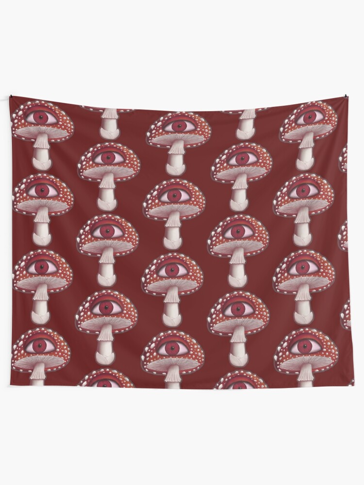Disover Fly Agaric Eyeball Red Mushroom  | Tapestry
