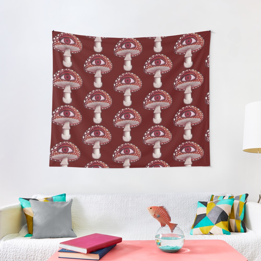 Discover Fly Agaric Eyeball Red Mushroom  | Tapestry