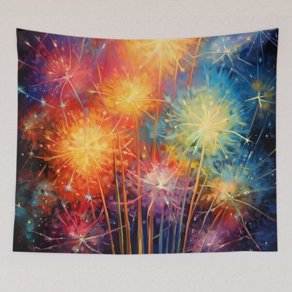 Item preview, Glowing Dandelions - watercolor painting 1 designed and sold by Red Witch Art.