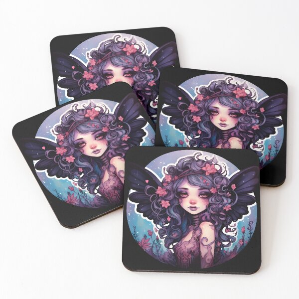 Item preview, Adorable Pastel Goth Magical Fairy in Midnight Garden designed and sold by 20th-eclipse.