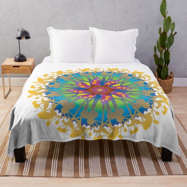 Item preview, Colorful Mandala Wheel of Energy Flower Harmony Round Circle Beauty Rainbow designed and sold by InfinityDsigns.