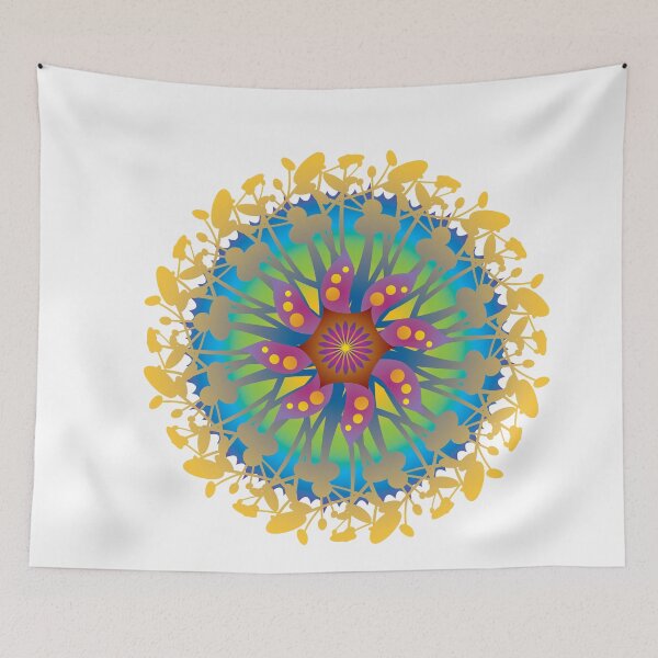 Item preview, Colorful Mandala Wheel of Energy Flower Harmony Round Circle Beauty Rainbow designed and sold by InfinityDsigns.