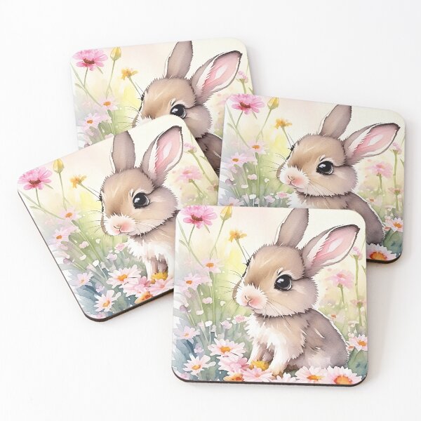 Item preview, Little Bunny in the Garden Flower Watercolor Series1 designed and sold by FlowerAlice.