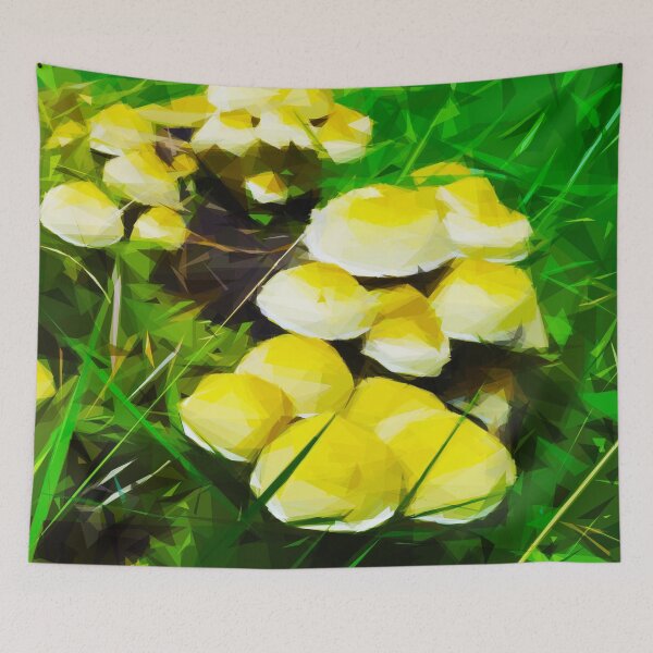 Item preview, Mushrooms growing in grass. Image created using geometric shapes designed and sold by EdgyEdgeArt.