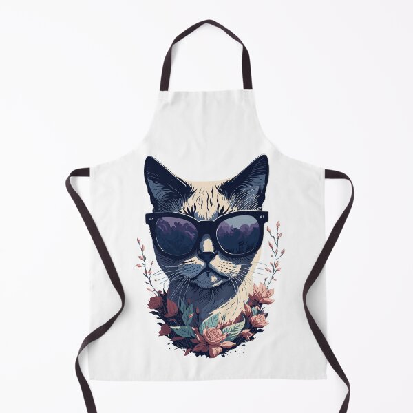 Item preview, Cool White and Black Cat wearing Shades - Flower Splash designed and sold by faunathreads.