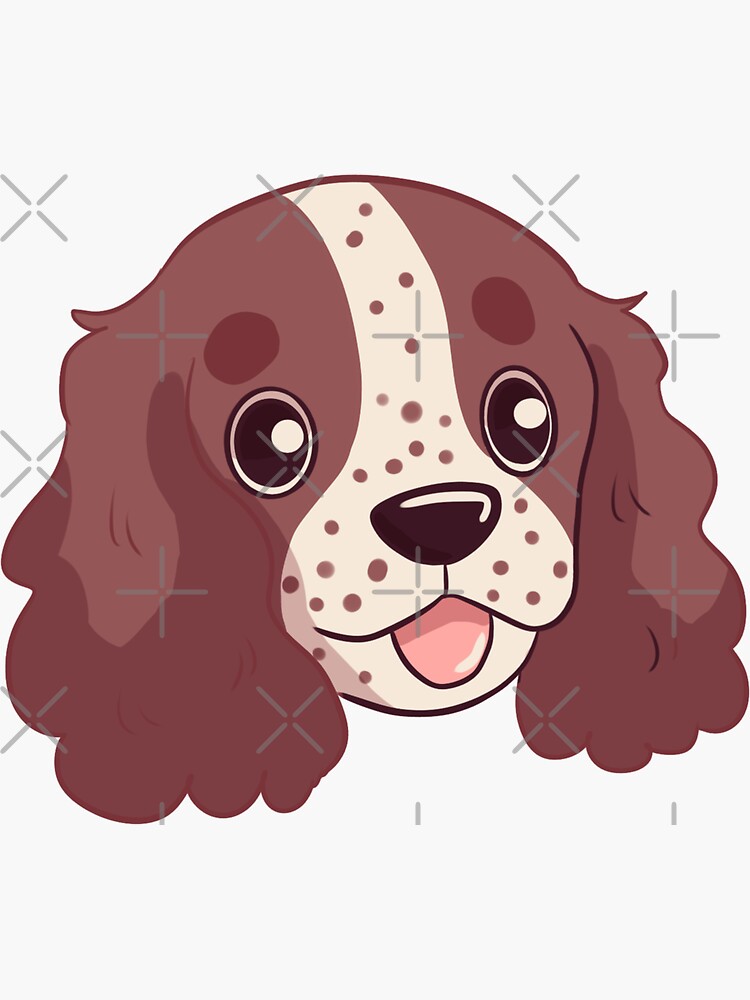 "Kawaii english cocker spaniel dog cute cartoon illustration " Sticker ...