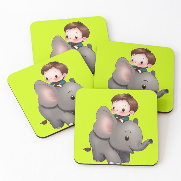 Item preview, A cartoon elephant with a beautiful baby riding on it designed and sold by Shadyshoo.