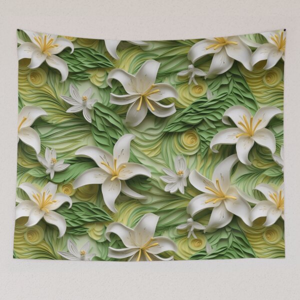 Item preview, Quilled Beauty: Delicate Lilies Seamless Design designed and sold by EVA4designs.