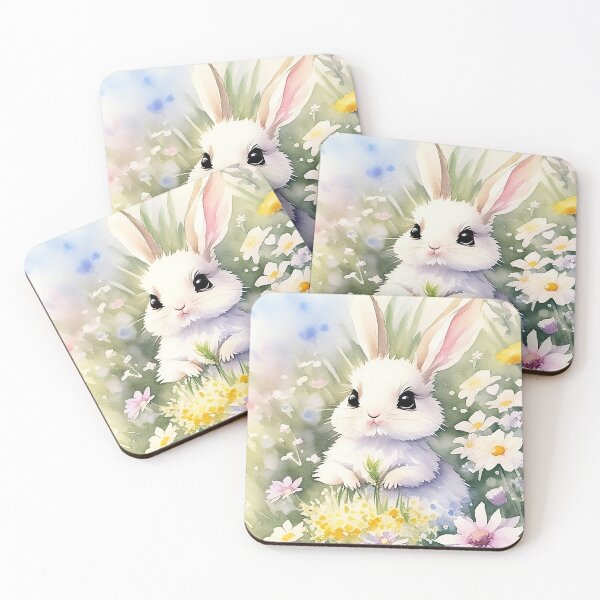 Item preview, Little Bunny in the Garden Flower Watercolor Series 5 designed and sold by FlowerAlice.