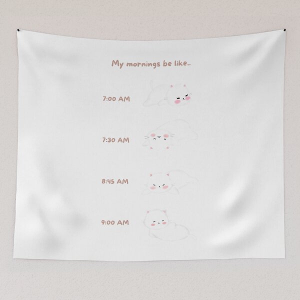Item preview, Lazy White Cat Morning Routine designed and sold by JileeArt.