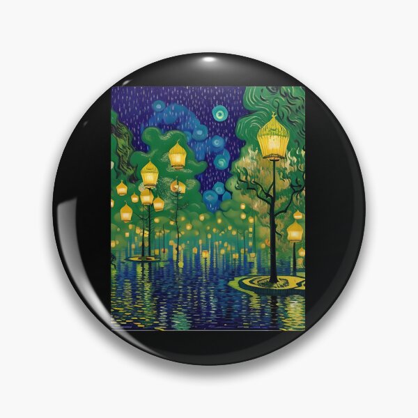 Item preview, Magic Lantern Lighting Lake Water Pond Reflection Watercolor designed and sold by Royal-teiner.