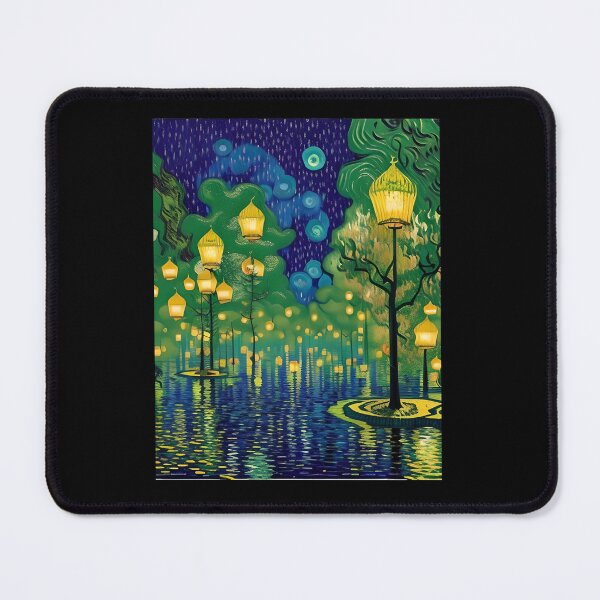 Item preview, Magic Lantern Lighting Lake Water Pond Reflection Watercolor designed and sold by Royal-teiner.