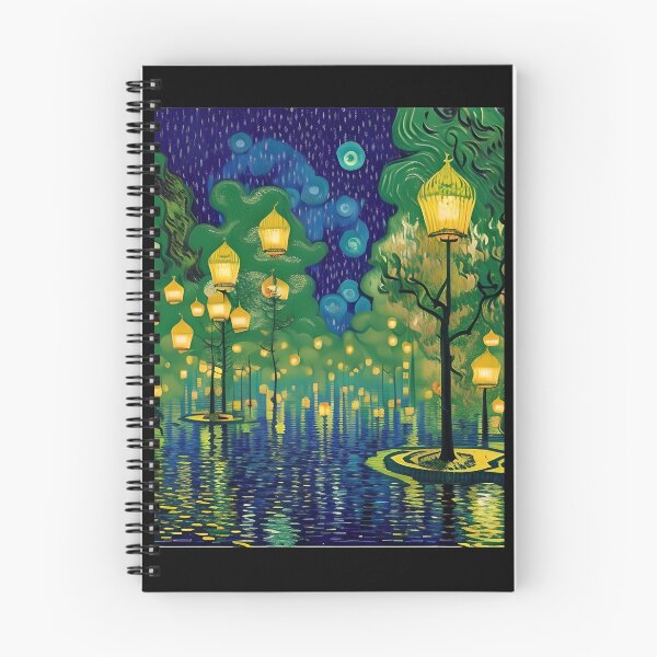 Item preview, Magic Lantern Lighting Lake Water Pond Reflection Watercolor designed and sold by Royal-teiner.