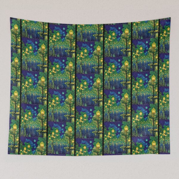 Item preview, Magic Lantern Lighting Lake Water Pond Reflection Watercolor designed and sold by Royal-teiner.