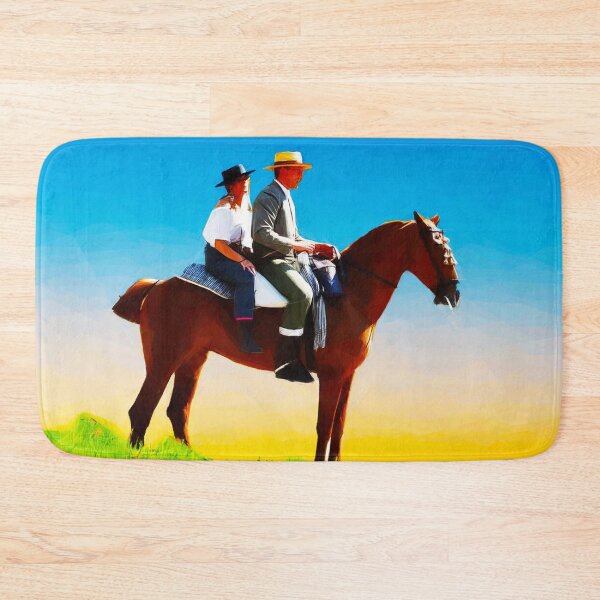 Item preview, Spanish couple on a horse at sunrise. Image created using geometric shapes designed and sold by EdgyEdgeArt.