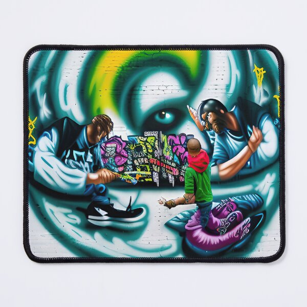 Item preview, A landscape enriched by graffiti and street art designed and sold by PixieDustAIArt.