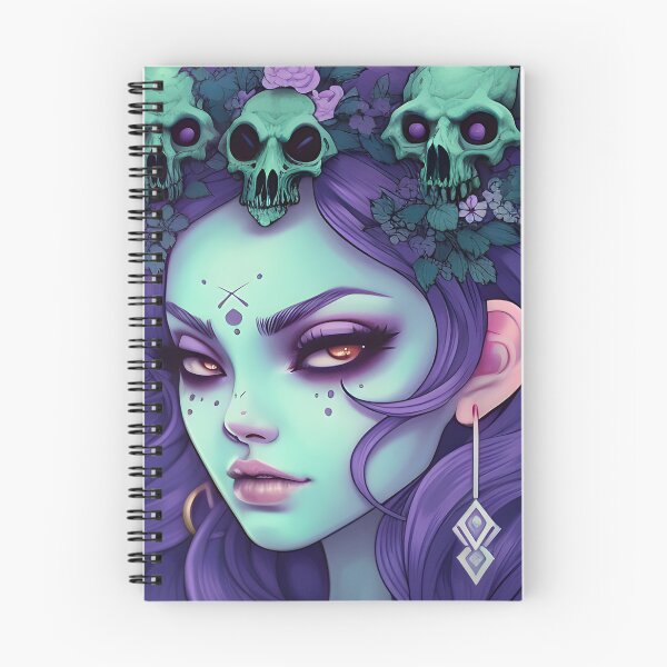 Item preview, Bruja salvaje oscura con calaveras con cuernos designed and sold by 20th-eclipse.