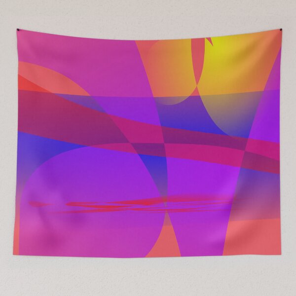 Item preview, Vibrant and Colorful Geometric Design with Curved Lines and Round Shapes designed and sold by masabo.