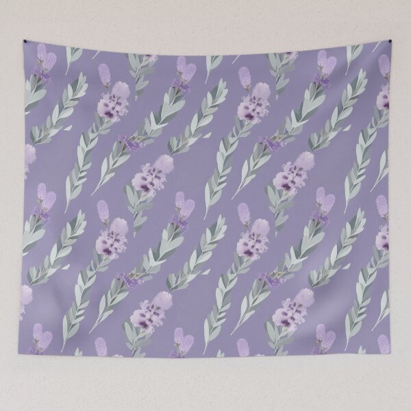 Item preview, Eucalyptus and lavender flower pattern designed and sold by RidaSalArt.