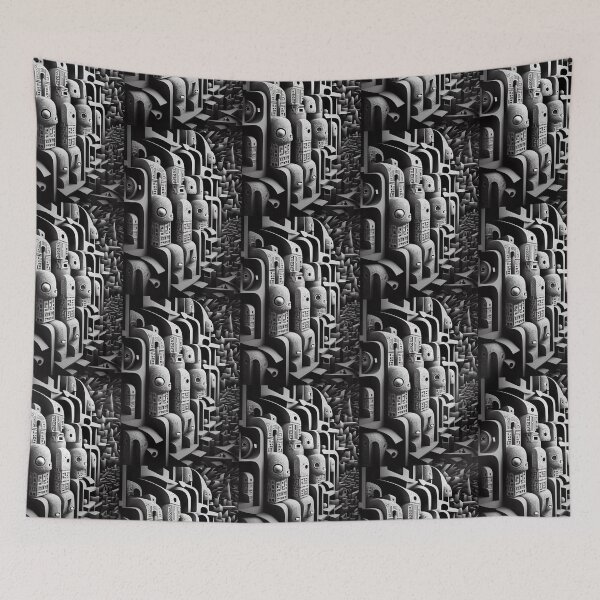 Item preview, Surrealism Black and White Pattern designed and sold by wonderlandv.