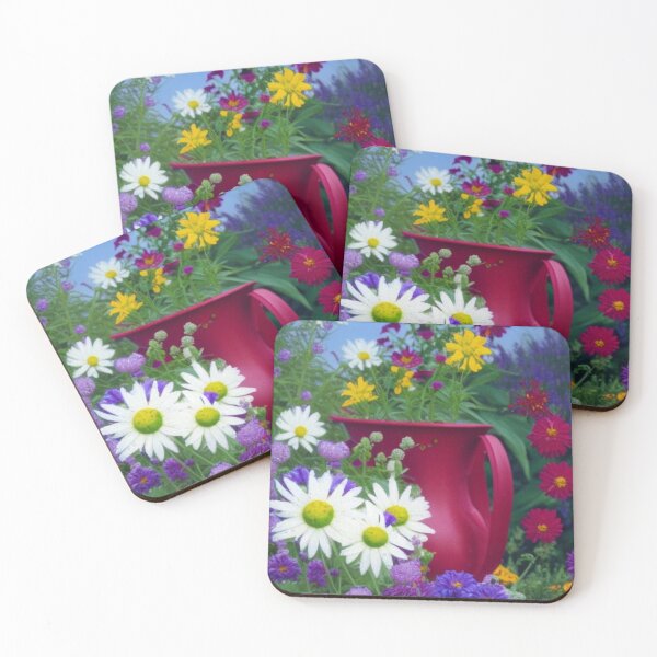 Item preview, red blue white garden flowers designed and sold by aipaint.