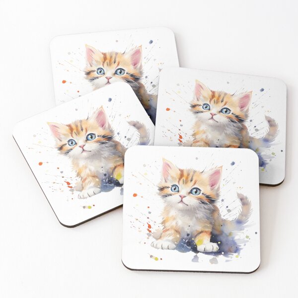 Item preview, Adorable Kitten in Watercolors designed and sold by aurahealing.