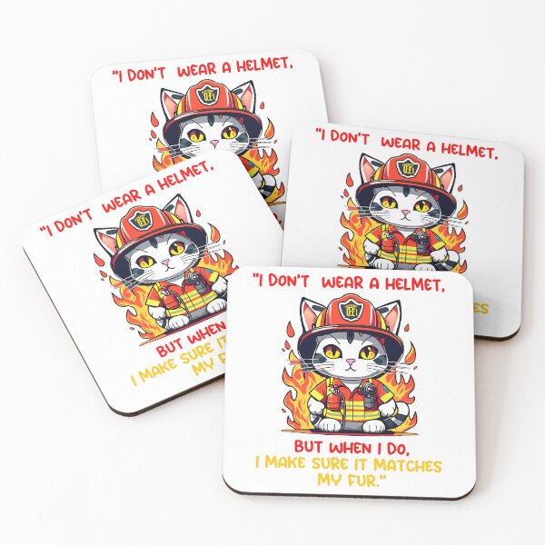 Item preview, Firefighter Cat - Funny Cat Design designed and sold by Studio-Pixel.
