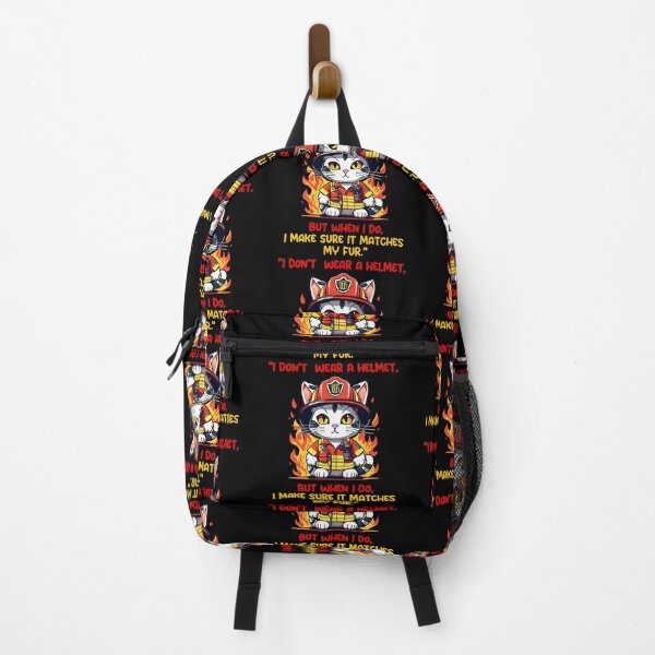 Item preview, Firefighter Cat - Funny Cat Design designed and sold by Studio-Pixel.