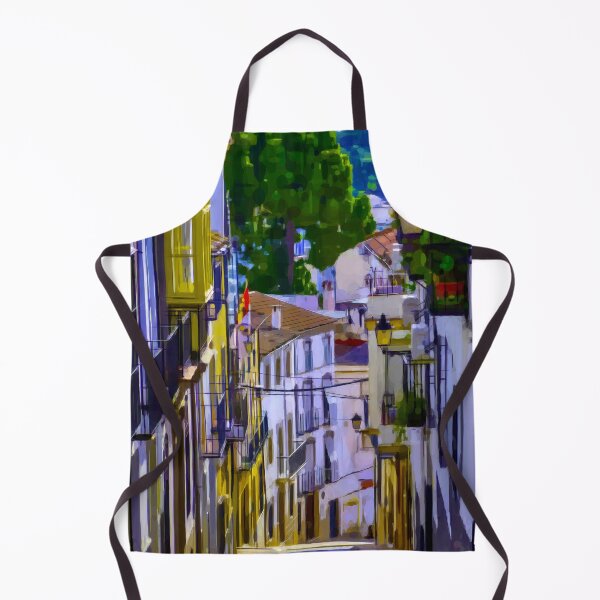 Item preview, Steep spanish whitewashed village street. Image created using geometric shapes designed and sold by EdgyEdgeArt.
