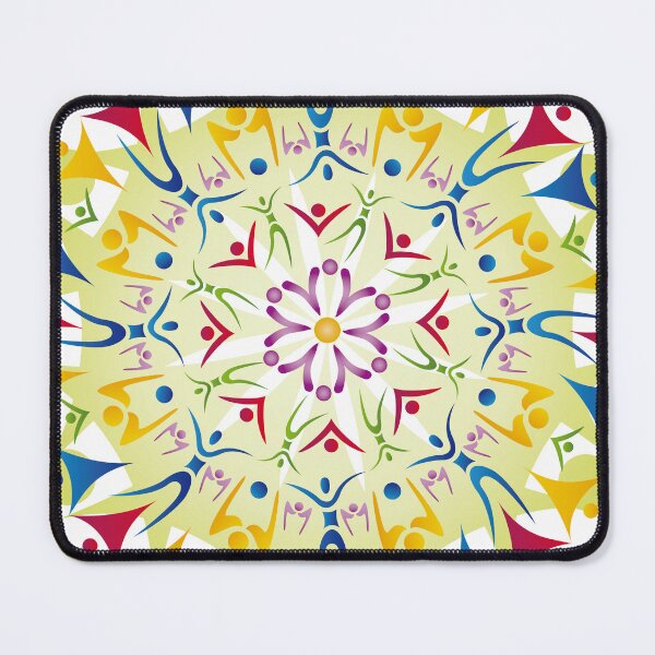Item preview, Colorful Mandala Wheel of Energy Flower Harmony Round Circle People Silhouettes Beauty Rainbow designed and sold by InfinityDsigns.