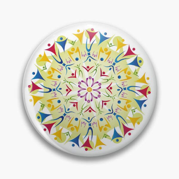 Item preview, Colorful Mandala Wheel of Energy Flower Harmony Round Circle People Silhouettes Beauty Rainbow designed and sold by WinfinityDesigns.