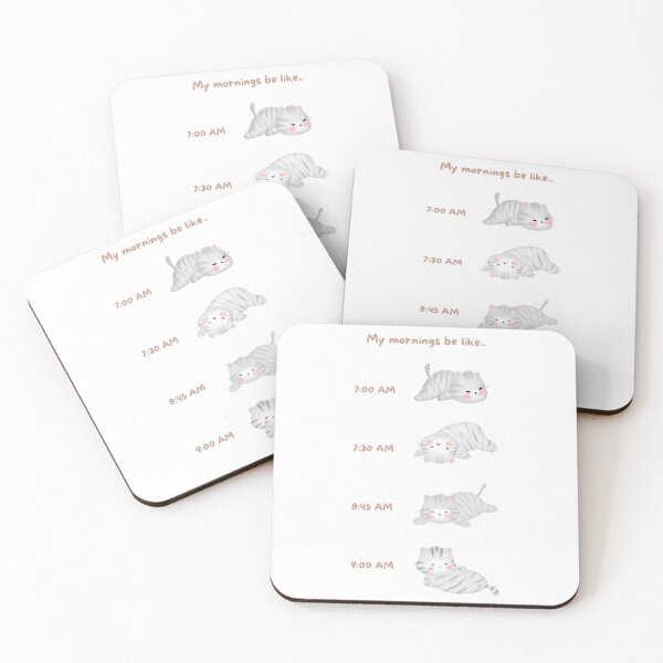 Item preview, Lazy Grey Tabby Cat Morning Routine designed and sold by JileeArt.